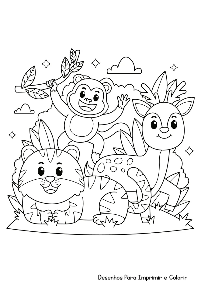 Desenhos de animais para colorir para imprimir e colorir - imagem 5
